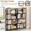 5-Tier Industrial Bookshelf, Rustic Brown Tall Bookcase with Open Wood & Metal Design - 4 of 4
