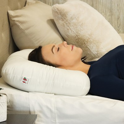 Mid-Size White Hypoallergenic Orthopedic Cervical Pillow