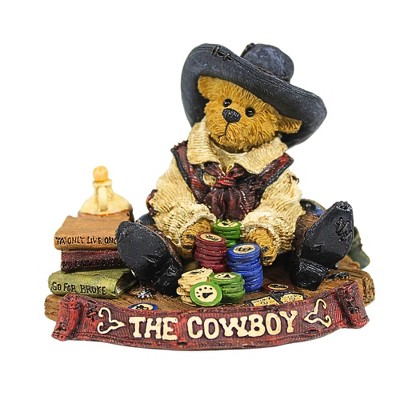 Boyds Bears Resin 3.75 In J R Betemall...all In Bearstone Cowboy Chips ...