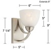 Possini Euro Design Modern Wall Light Sconces Set of 2 Satin Nickel Hardwired 6" Fixture Marbleized Glass for Bedroom Bathroom - 4 of 4