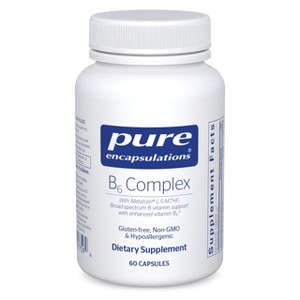 Pure Encapsulations B6 Complex - Supports Nervous System* - Includes B Vitamins - Contains Enriched Vitamin B6 - Non-GMO & Gluten Free - 1 of 4