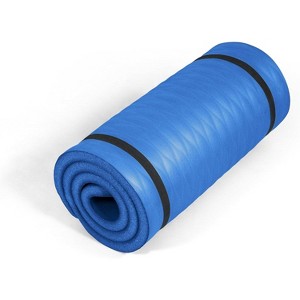 Extra Thick 1-Inch Yoga Mat, High Density Non-Slip Exercise Mat with Strap for Home Gym, Pilates, Workouts, Multiple Size Options - 1 of 4