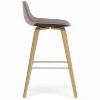 Sapphtopaz Modern Bar Stool Upholstered Dining Chairs with Curved Seat and Backrest Counter Height Barstools Set of 2 for Kitchen Island - 4 of 4