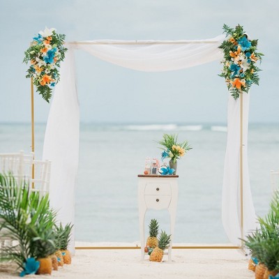 Gold Metal Square Wedding Arch Backdrop Stand 6.6x6.6 FT