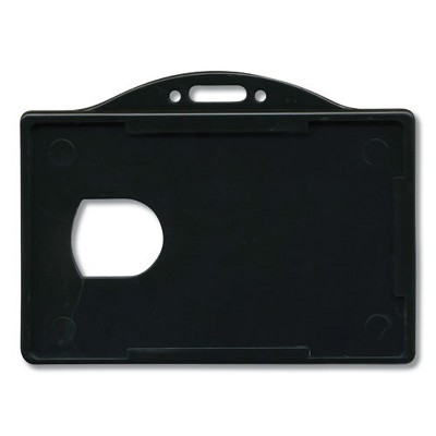 Advantus Black Horizontal Plastic ID Card Holders, 25 Pack
