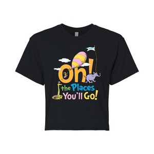 Women's - Dr. Seuss - Oh! The Places You'll Go Cropped Graphic T-Shirt - 1 of 4