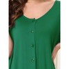 cheibear Women's Nightgown Button Down Short Sleeve Soft Modal Loose Pajama Sleepshirt - 4 of 4