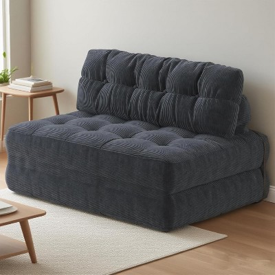 Folding Sofa Bed, Floor Folding Couch with Pillow, Futon Sofa Bed Convertible Sleeper Chair Foldable Mattress Back Support, Full, Corduroy