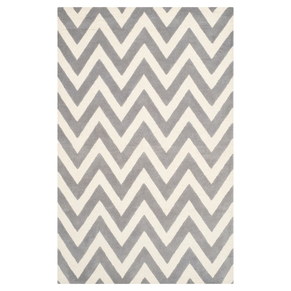 Dalton Textured Area Rug - Silver/Ivory (5'x8') - Safavieh