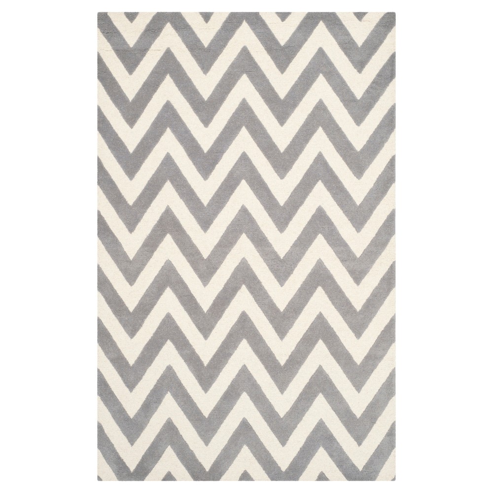 Dalton Textured Area Rug - Silver/Ivory (5'x8') - Safavieh