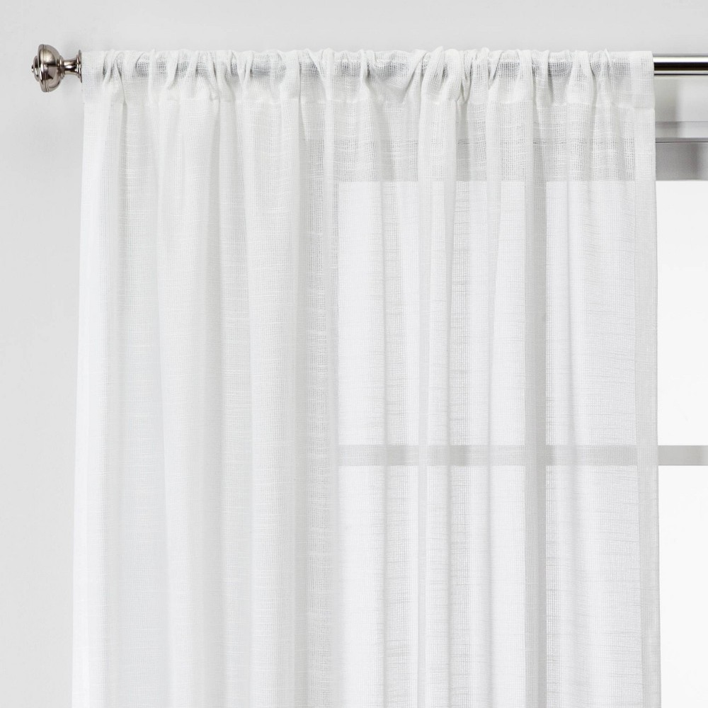 84"x54" Open Weave Sheer Window Curtain Panel White - Project 62