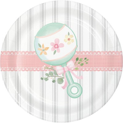 24ct Country Floral Baby Shower Dessert Plates