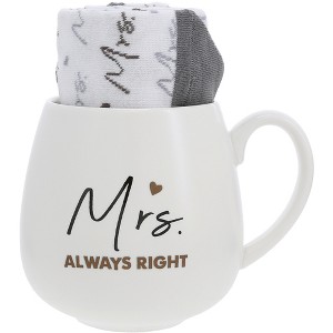 Pavilion Gift Company - Mrs. Always Right - 15.5 oz Mug and Sock Set - Drinkware - 1 of 1