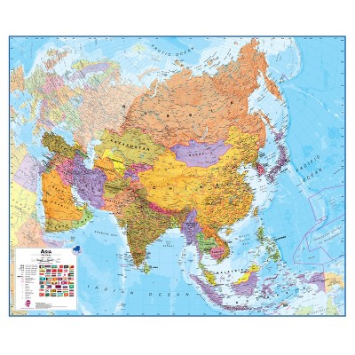 Maps International 1:11 Scale Laminated Asia Wall Map