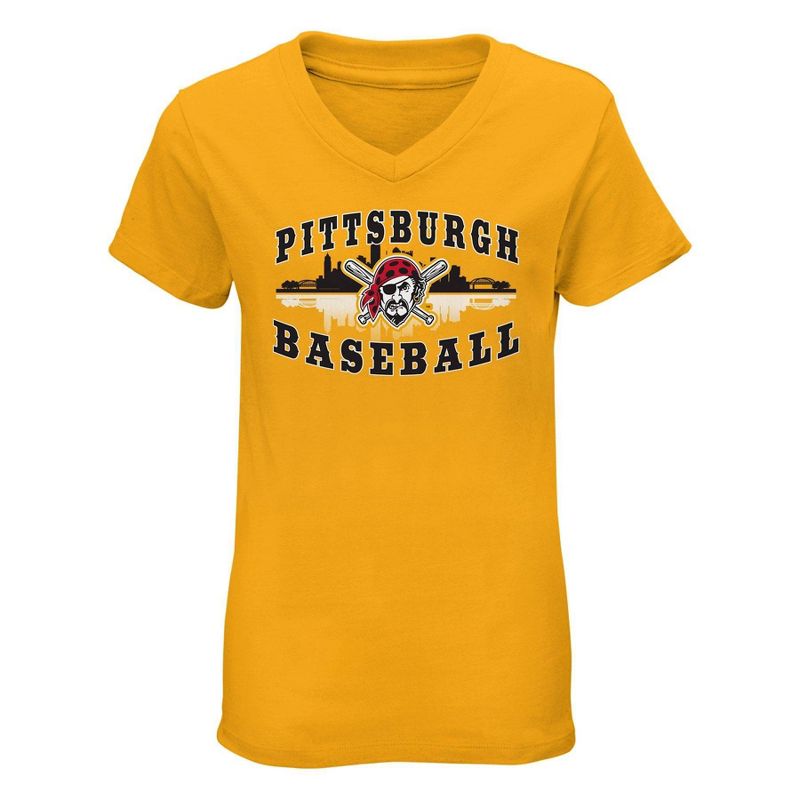 MLB Pittsburgh Pirates Girls&#39; V-Neck T-Shirt, 1 of 2