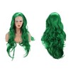 Unique Bargains Women's Long Body Wave Lace Front Wigs 29" Green 1 Pc - 3 of 4