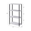 Industrial Bookshelf Metal Frame 4 Open Shelves for Small Rooms or Home Offices 44in Tall-3irtyhousy - 4 of 4