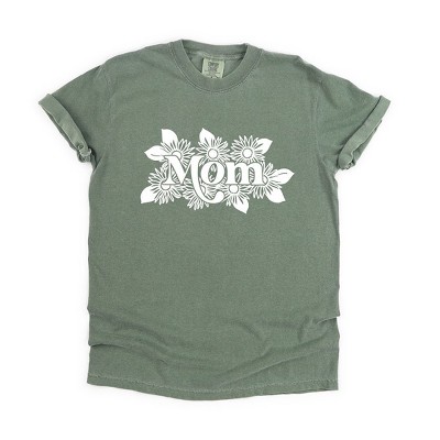 Simply Sage Market Women's Mom Sunflowers Short Sleeve Garment Dyed Tee