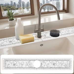 REGALWOVEN  Floral Kitchen Sink Splash Guard, Faucet Mat for Kitchen Sink Splash Guard - 1 of 4