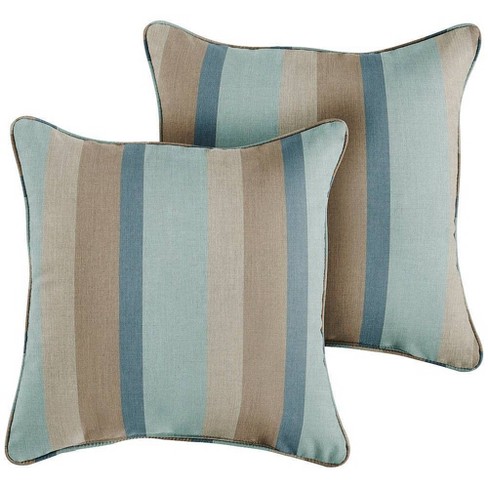 blue and brown plaid pillows