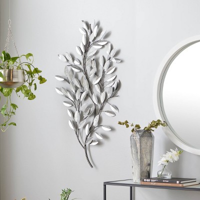 Metal Leaf Metallic Wall Decor with Stem - Olivia & May