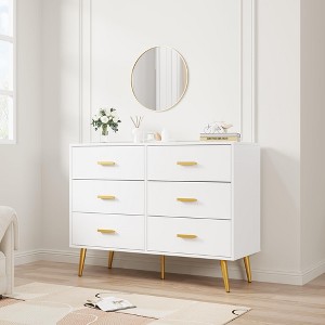 Dresser With 6 Drawers for Bedroom Storage Drawers Chest of Drawers - 1 of 4