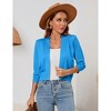 Clearlove Women's 3/4 Sleeve Open Front Cropped Cardigan Sweater Lightweight Knit Short Shrugs - 3 of 4