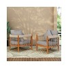 Outdoor Club Chair, Acacia Wood Frame with Handwoven Rope and Removable Cushions, Boho Patio Seating for Porch or Garden - Coolbibila - 2 of 4