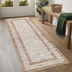 Modern Machine Washable Area Rug Ultra Thin Stain Resistant Non Shedding Non Slip Pet Friendly Floor Rug for Living Room Bedroom - 1 of 4