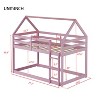 NicBex Twin Over Twin Bunk Bed with Safety Guardrail,House-Shaped Twin Loft Bed with Built-In Ladder,Rubber Wood Bunk Beds for Bedroom - 3 of 4