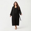 Anna-Kaci Lounge Women's Plus Size Long Robe Set with Soft Draped Silhouette and Smooth Flowing Fabric for an Layered Lounge Look - 2 of 4