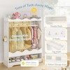 Arceso Double Rods Kids Dress Up Storage with Full-Length Mirror, Kids Wardrobe Closet with 3 Hooks, Open Hanging Toddler Dress Up Rack - 4 of 4