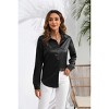 Satin Silk Button Down Shirts for Women Dress Shirts Long Sleeve Blouses Womens Shirts - 2 of 3