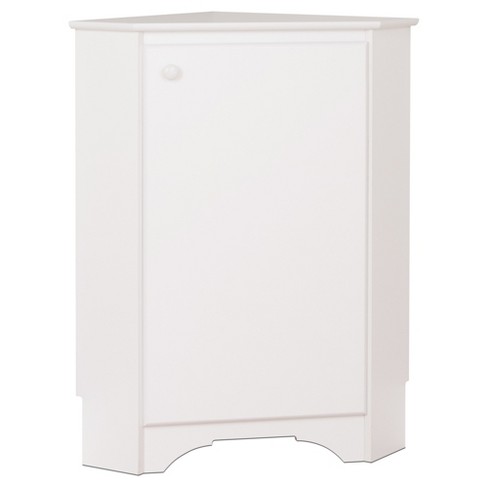 Prepac Elite Tall 1-Door Corner Storage Cabinet, White