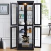 FURNIinspire Curio Display Cabinet with Glass Storage, Elegant Display Storage for Living Room,Bedroom,Kitchen,Pantry, Black, 12.2"*71.26"*24.21" - 2 of 4