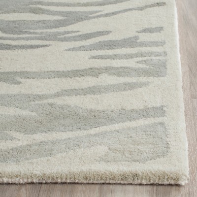 Ivory and Grey Hand-Tufted Wool Runner Rug, 2'3" x 7'