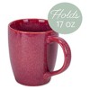 Elanze Designs Reactive Glaze 17 ounce Ceramic Curved Body Mugs Set of 4, Maraschino Red - 3 of 4