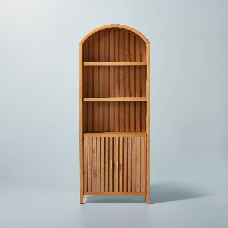 Grooved Wood Arch Bookcase Cabinet - Hearth & Hand™ with Magnolia, 4 of 17