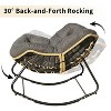 Gulches Dark Gray Rattan Wicker Outdoor Egg Rocking Chair, Metal Frame & Plush Cushion, 450 lbs Capacity for Patio & Living Room - 3 of 4