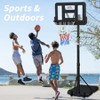 TopComfy Youth Portable Basketball Hoop Wall-Mounted Stand Adjustable 4.8 to 7.7FT for Indoor Outdoor Backyard Driveway, Black, 28"*20"*6" - 2 of 4