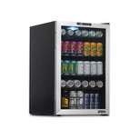 Newair 160 Can Freestanding Beverage Fridge in Stainless Steel with SplitShelf and Precision Digital Thermostat