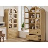 72" Tall Arched Kitchen Pantry Storage Cabinet, Modern Farmhouse Storage Cabinets with 2 Doors & Drawers - 3 of 4