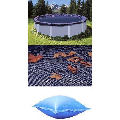 Swimline 18' Round Above Ground Pool Leaf Net + Closing Air Pillow + Pool Cover