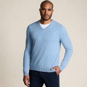 Lands' End Men's Fine Gauge Cashmere V-neck Sweater - 1 of 4