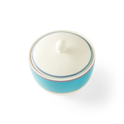 Turquoise Porcelain 12oz Sugar Bowl with Lid