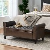 CAVINAS Storage Bench Storage Organizer Ottoman Padded Seat Cushion with Arms Wood Legs - 3 of 4