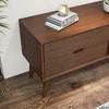 Chic Crate - Mid-Century Modern Walnut TV Stand with Storage Shelves/Drawers & Cable Management - 3 of 4