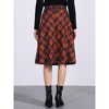 INSPIRE CHIC Women's Tartan Plaid High Waist Belted Vintage A-Line Midi Skirt - 4 of 4