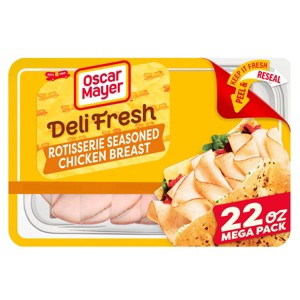 Oscar Mayer Deli Fresh Rotisserie Seasoned Chicken Breast Sliced Lunch Meat Mega Pack - 22oz - 1 of 4
