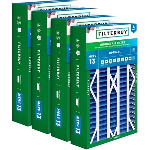 Filterbuy 16x26x5 Air Filter (4-Pack), Pleated MERV 13 Health Defense HVAC AC Furnace Filters for Electro-, Emerson, White Rodgers, & Comfort Plus - 1 of 4